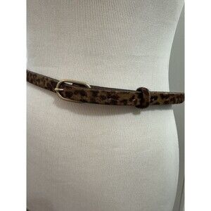 Lands' End Women’s Leopard Haircalf  Belt Size Small 6-8 Genuine Leather